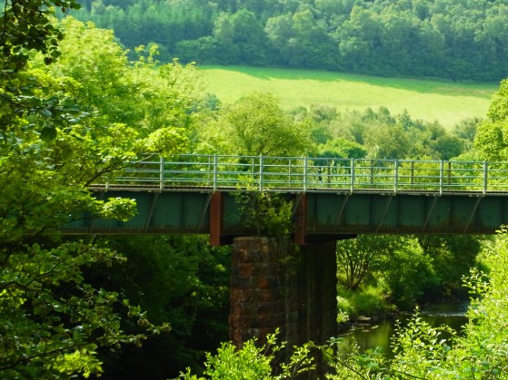 眼鏡橋を横に見て、さらに進んでいくと、もうひとつ別の鉄橋がありました。