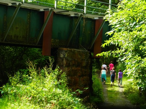 横をくぐって、さらに森の道を進みます。On continue le chemin...