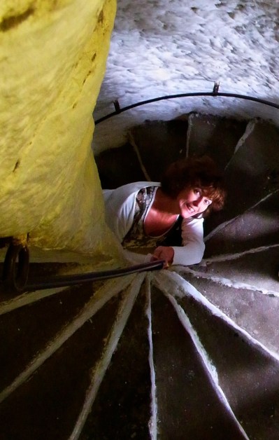 Brid dans l'escalier du château