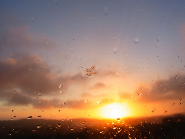 8 Dec ... Cold morning, just a bit snowy Ashtown brrrr 雪の舞う日の出でしたが青空です。道路凍ったら困るなーと話しています。元気でまけないぞう。