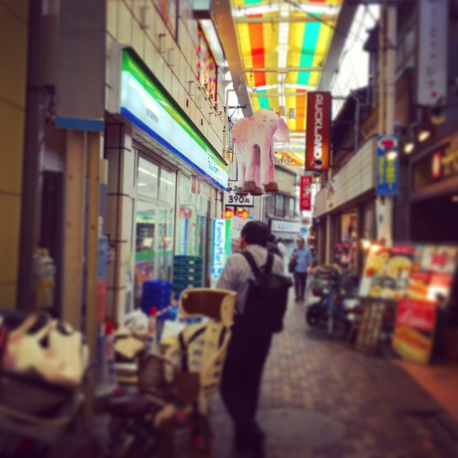 駅から商店街をぬけていくところ。昔みたいな雰囲気。